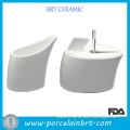 Classic White Porcelain Sugar Bowl and Creamer Milk Jug Set